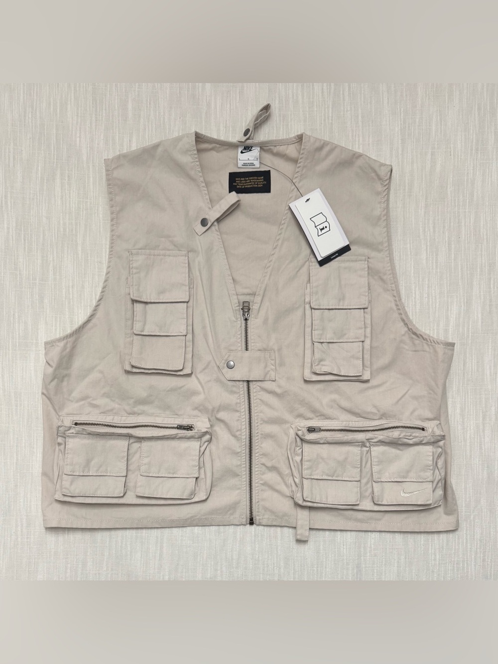 Nike Life Utility Fishing Vest Men's Large Light Orewood Brown FN3214-104 NWT